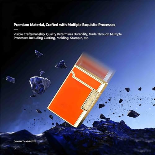 Encendedor metálico recargable con llama ajustable miniatura 3