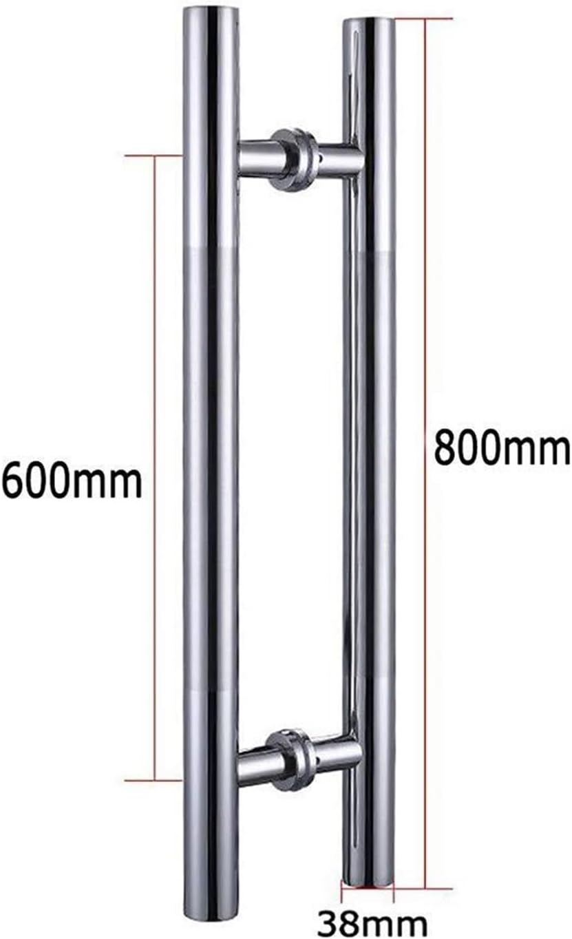 Brushed Stainless Steel Round Tube Handle/Office Glass Door Push-Pull Handle/Sliding Wooden Barn Door Handle-8 Sizes (Size : 800x600x38mm)