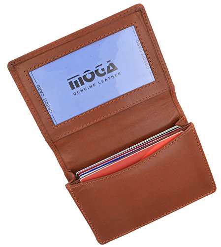 Moga Genuine Leather Business Card Holder Name Card Case Credit Card Wallet with ID Window2