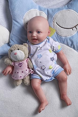 SERENDOLL 17 inch Realistic Full Silicone Baby Doll, Lifelike Reborn Baby Dolls, Toy, and Collectible Bald Girl 034