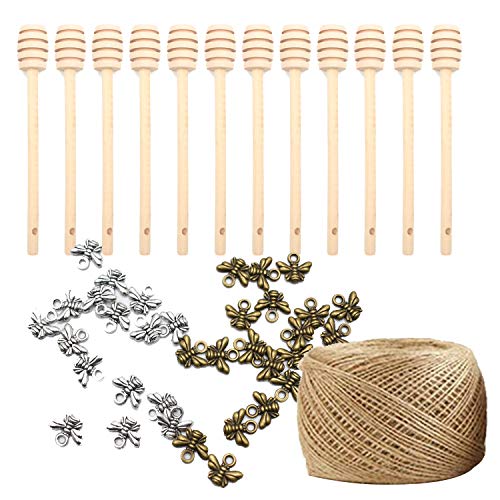 Luxtrip 12 pack Mini Wooden Honey Dipper Sticks Honey Dippers 6 inch