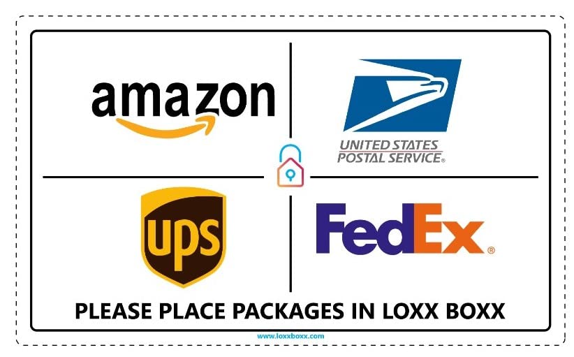 Loxx Boxx 10" x 6" Magnetic Package Delivery Sign - 'Please Place Packages in Loxx Boxx' UV & Weather Resistant for Amazon, USPS, FedEx & UPS