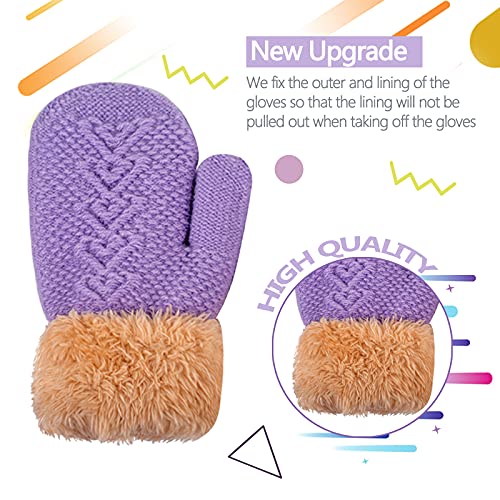 Kids Winter Hats Gloves Scarf Set for Girls Toddler Beanie Neck Warmer Thick Fleece Lining Cap4