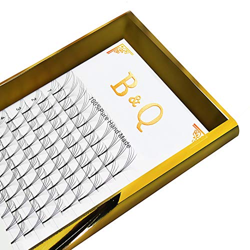 Premade Volume Eyelash Extensions 4D-D-0.10-15 Long Stem Premade Fans Eyelash Extensions C D Curl Volume Lash Extensions Pre made Lash Fans(4D-D-0.10, 15mm)