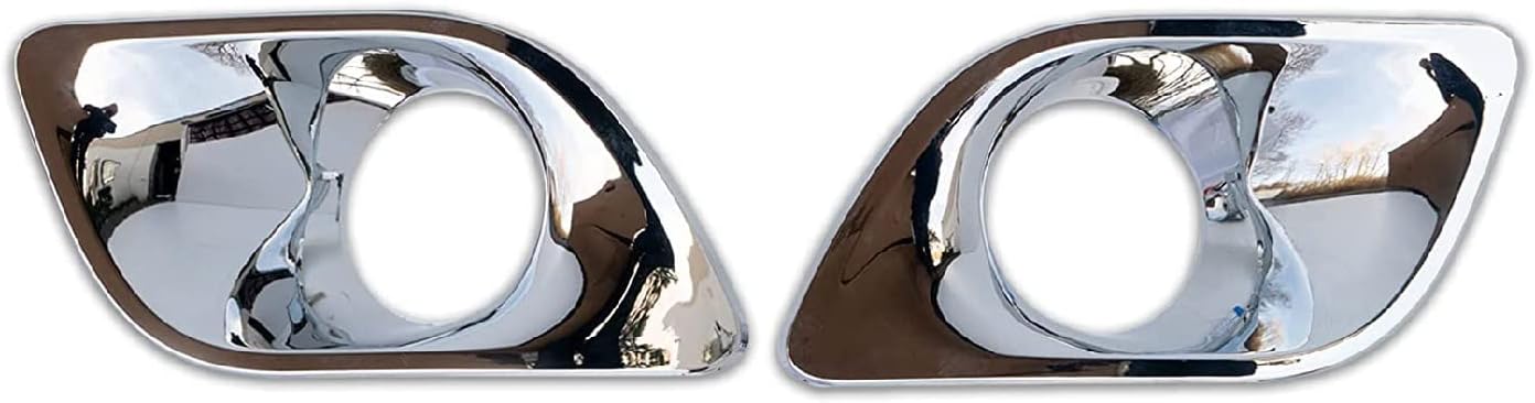 KOZAK Auxiliary Chrome Fog Light Bezel Pair Compatible with Kenworth T680 Trucks, Includes Logo, Enhances Visibility and Front-End Appearance, Durable Design for Long-Lasting Performance