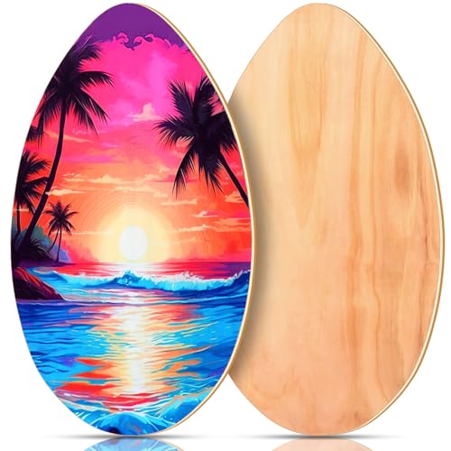 Soulchen 41 Inch Skimboard with High Gloss Clear Coat Wooden Skim Boards Beach Skimboards for Beginners, Kids, Teenagers, Adults and All Skimming