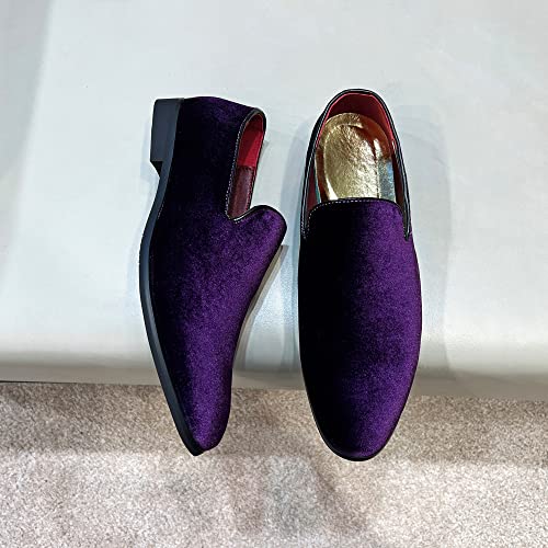 Image of FLQL Men's Luxury Penny Loafer Slip-On Velvet Shoes Party Dancing Shoes Suede Wedding Shoes Plus Size 7-13