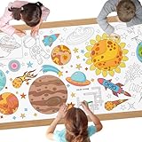 AYESY Planet Mal Tischdecke für Kinder, 183 x 76 cm, Riesige DIY Papier Ausmal Tischdecke, Bastelposter, Spiele, Geschenke, Aktivitäten Banner, Kunst Klassenraum Dekoration