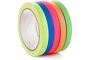 5 Pack ½ Inch x 36 Feet Neon Color Cindy Tape for...