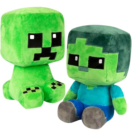 YCVBCY 2 peças Miner pelúcia, brinquedo de peluche Gamer boneca de peluche, presente para crianças aniversário de Natal - A