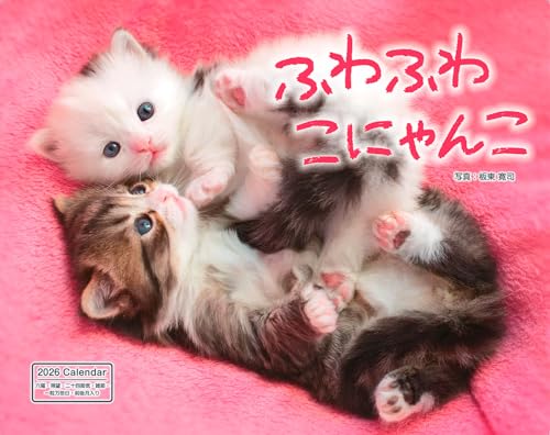 カレンダー2026 ふわふわこにゃんこ（月めくり/壁掛け/600mm×380mm） (インプレスカレンダー2026)のサムネイル