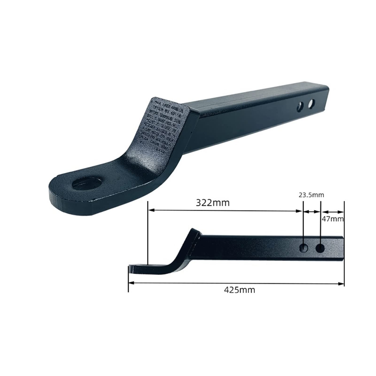 Zaczep do przyczepy, Trailer Extended Long Shank 2inch Droptowbar Hood Bar Ball Mount Tongue Hitch 3T Trailer Carawan Łódź Części Akcesoria