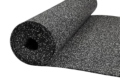 Genaflex Rubber Gym Floor Mat - 8mm Thick - 4' X 20' Heavy Duty Commercial Protective Gym Flooring Roll -15% Grey