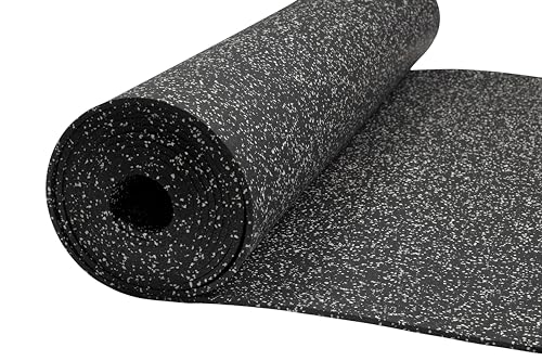 Genaflex Rubber Gym Floor Mat - 8mm Thick - Heavy Duty Commercial Protective Gym Flooring Roll...