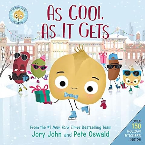 The Cool Bean Presents: As Cool as It Gets: Over 150 Stickers Inside! A Christmas Holiday Book for Kids (The Food Group) Cover