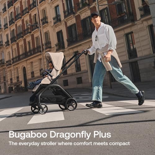 Image of Bugaboo Dragonfly Plus Stroller Car Seat Compatible, One-Hand Compact Fold, Self-Standing, Full Suspension, XL Storage Basket 22 lbs, Reversible Reclining Seat - Forest Green