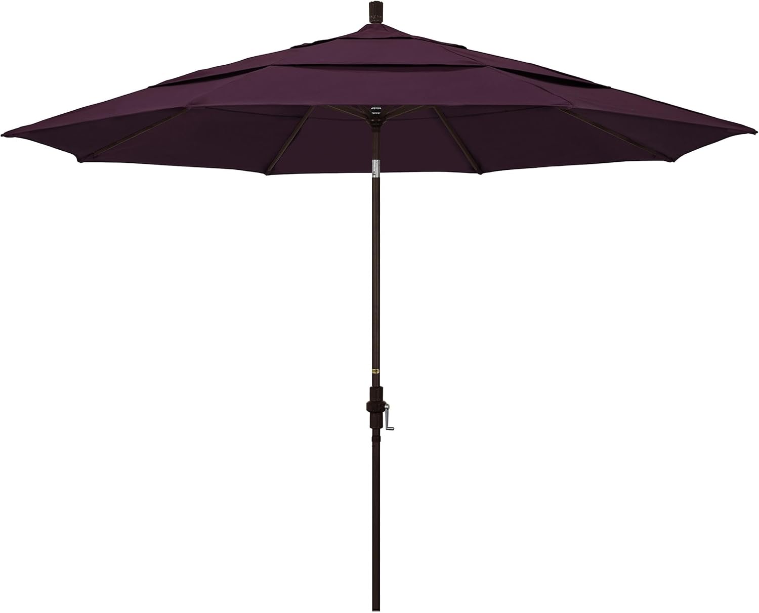 Pemberly Row 11 Ft Patio Umbrella, Bronze Aluminum Frame, Collar Tilt, Pacifica Purple Finish, Market Style, Extra-Large Outdoor Shade for Patio or Backyard