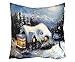 Produktbild zeitzone LED Kissen Winterlandschaft Schnee Dekokissen Weihnachten 45x45cm