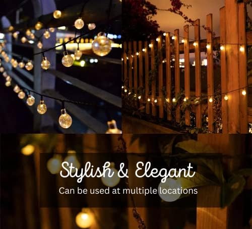 Solar Lights Outdoor Garden, 12M/39ft 100 LED Garden Lights, Outdoor Lights, Solar Fairy Lights with 8 Modes Crystal Globe Waterproof for Home, Yard, Patio, Party, Wedding, Christmas (Warm White)