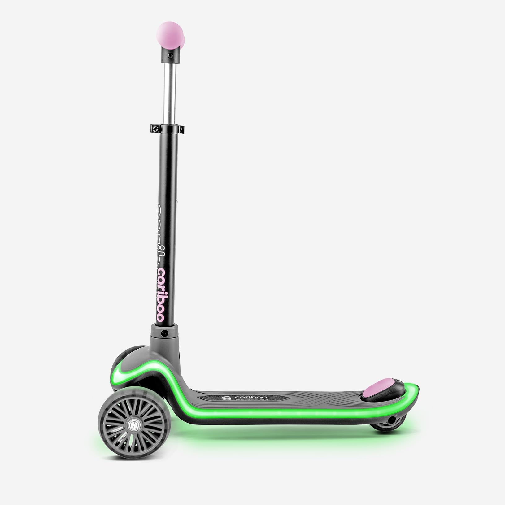Cariboo Monopattino Bambino de 3 Anni - Scooter a 3 Ruote con Manubrio Regolabile e Luci LED - LEDstar