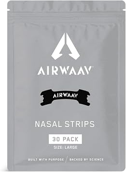 AIRWAAV Nasal Strips for Improved Performance & Sleep, 30 Count, Large | Boost oxygen intake, reduce snoring, breathe better; extra strength for sleep quality & recovery