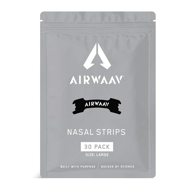 AIRWAAV Nasal Strips 30 Ct - Nose Strips to Boost Oxygen Intake Reduce Snoring Improve Sleep Quality and