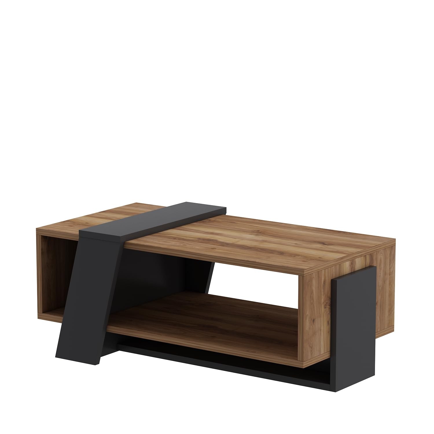 HOMIDEA MELISA Tavolino basso da salotto - Tavolino da divano - Tavolino da Caffè moderno in un design alla moda con mensola 91.8 x 48.8 x 35cm (Briarsmoke)