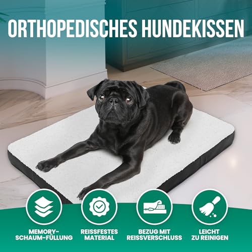 Avalo Orthopädisches Hundebett S - 45x65 cm - Waschbar/Memory Foam/Anti-Rutsch - Orthopädisches Hundekissen