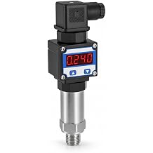 Digital Display Pressure Transmitter, 0-363PSI Range 24VDC Power Supply 4-20mA 0.5% FS High Accuracy NPT1/4 Thread Stainless Steel Pressure Sensor for Water Oil Gas Industrial Hydraulic Monitoring