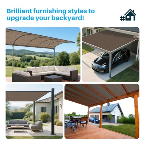 Patio Paradise 6' x 13' Sun Shade Cloth with Grommets Rectangle Shade Sail Straight Edge, Outdoor Patio Shade Canopy Pergola Cover UV Block Fabric for Backyard Deck Garden Activities, Brown