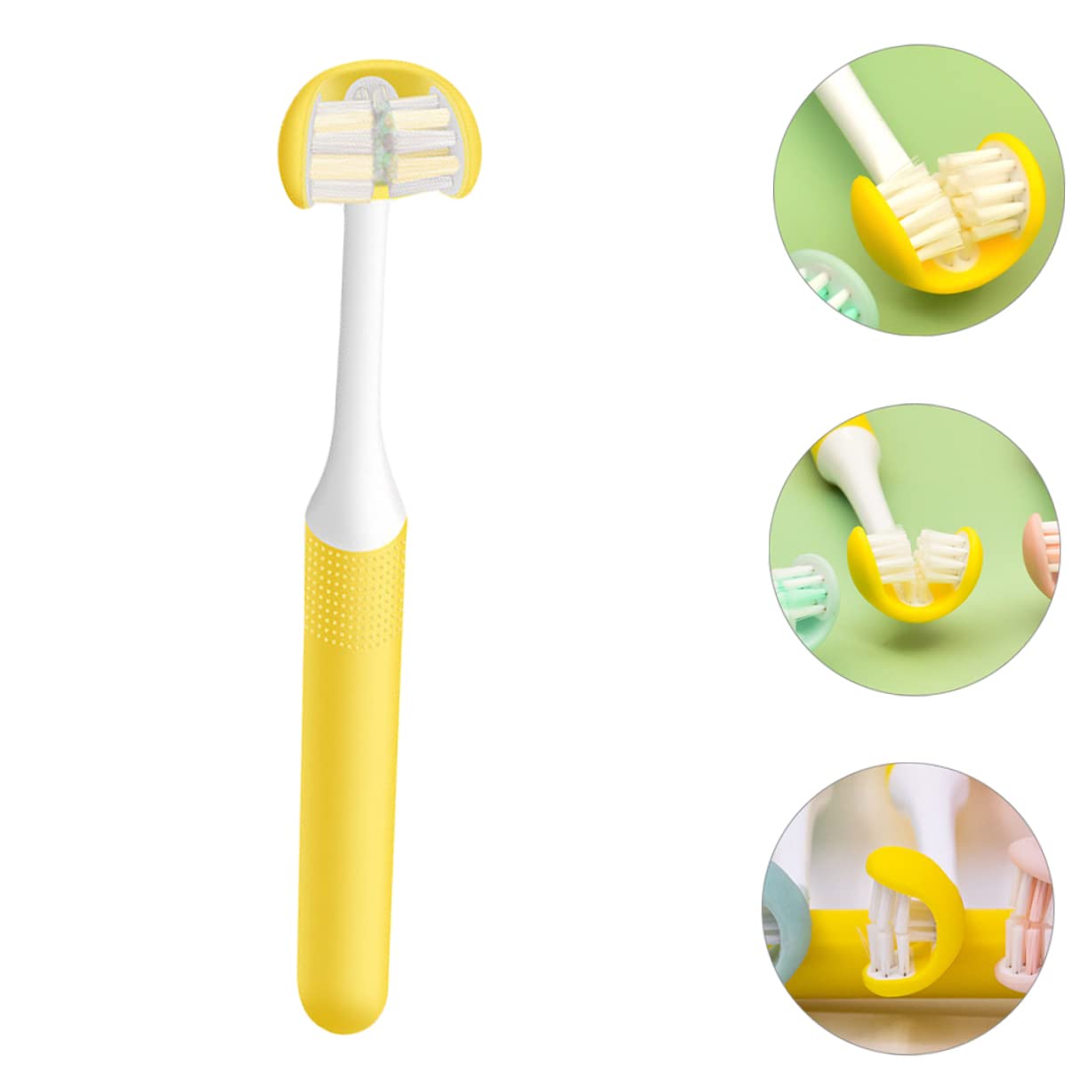 Spazzolino da Denti Leggero in Pp 3 Lati Design Avvolgente per Adulti per Cura Orale e Pulizia Impeccabile Setole Morbide