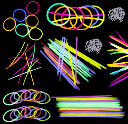 100 Glow Sticks Party Packs Adult Glow Sticks with Connectors to Make Glow Necklaces Glow Bracelets Adults Neon Glow Stick for Adults Suitable for Dance Wedding or Party