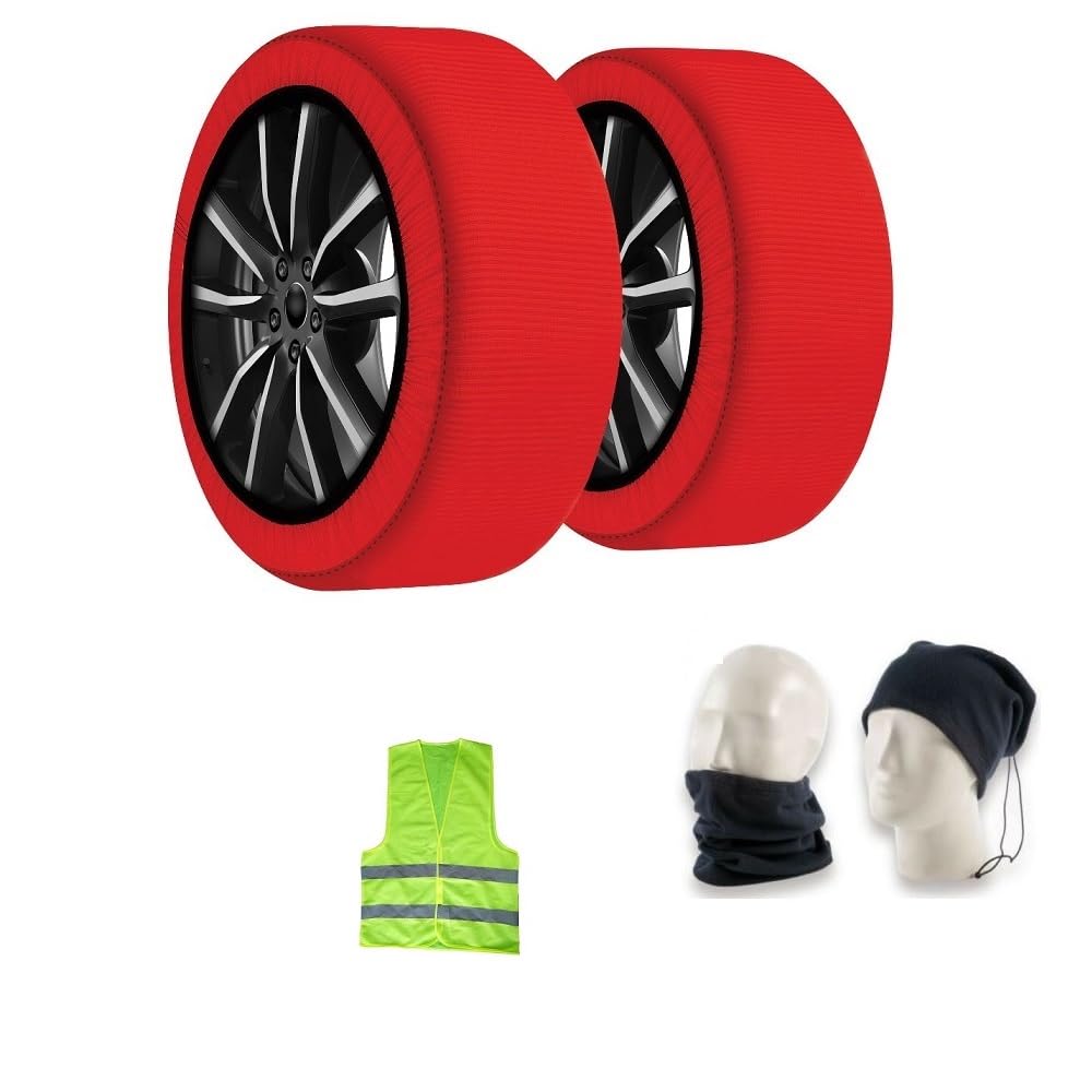 Chaussettes DE Neige 205/55 R17 pour PNEUS avec Jante 17 Taille L Chaussette APPROUVÉE pour Routes Mixtes Entre Glace ET Neige 1 Paire=2 PIÈCES pour Voitures,SUV,4X4,FOURGONNETTES