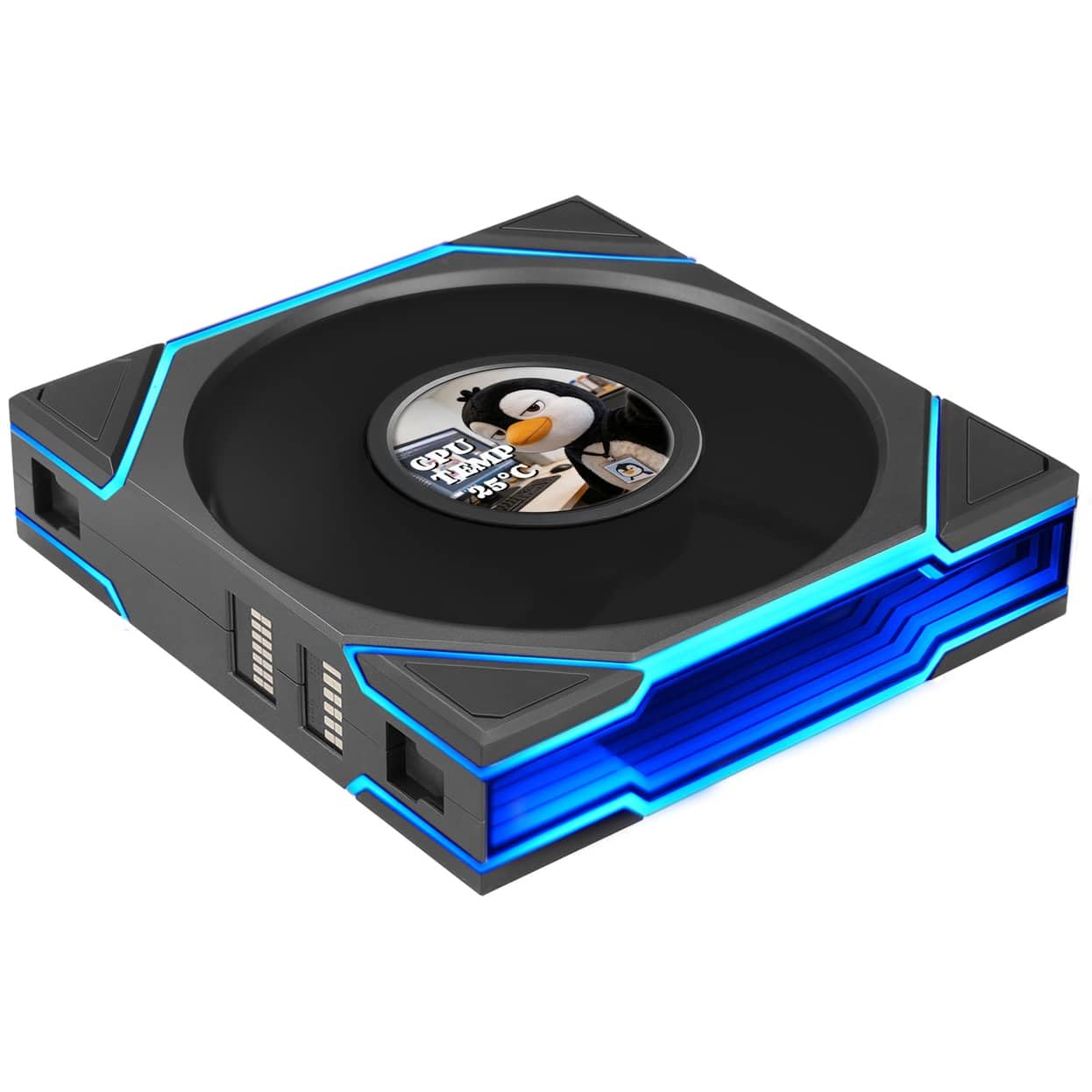 Lian Li UNI FAN TL LCD FLEX - Ventola senza fili con ARGB e display LCD, 120 mm, nero, confezione da 3 con controller