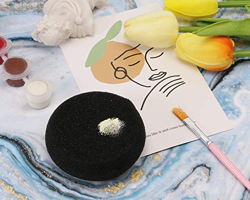 Penta Angel Painting Sponges 6Pcs Round Foam Painting Brushes Tools Watercolor Sponges For Acrylic Painting Staining Craft Diy Clay Painting Ceramic Wall Kitchen Cleaning (Black) #TOP3