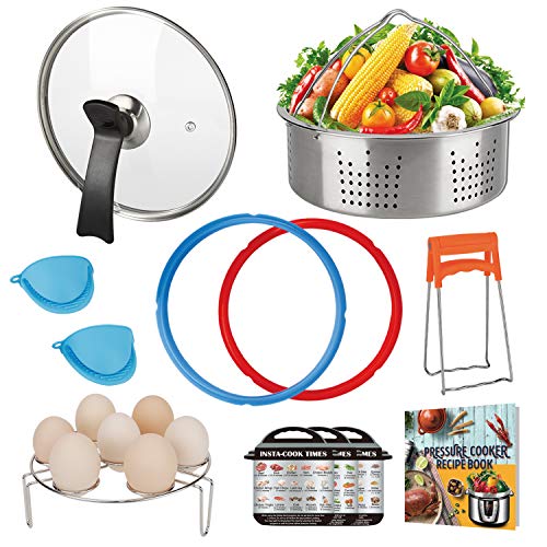 Accessories Set Compatible with Instant Pot 6 QT, with Tempered Glass Lid Sealing