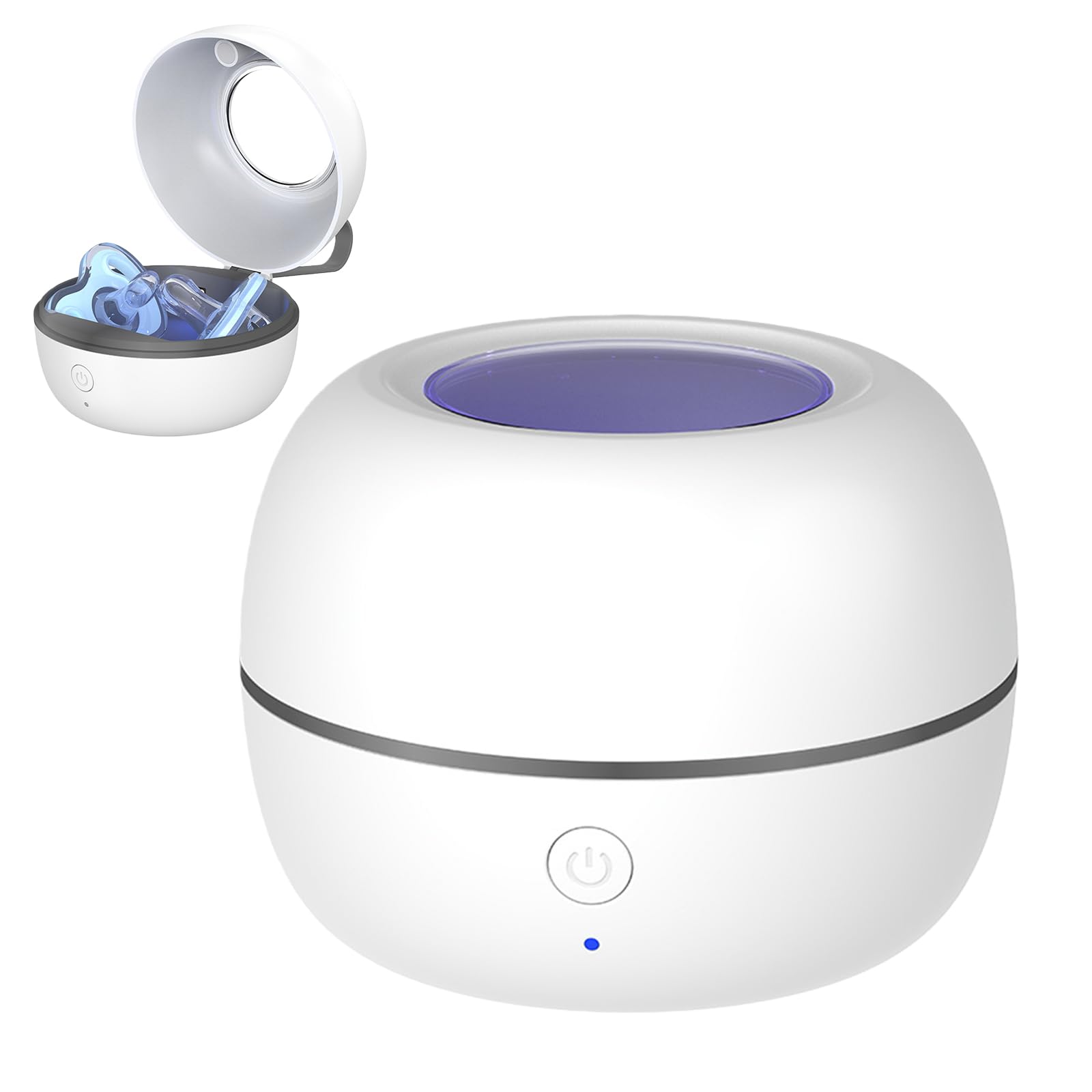 BAIFULAI Terilizzatore portatile per ciuccio: sterilizzatore UV ricaricabile USB, mini esterilizador Portátil De Uv disinfettante per ciuccio, tappi per le orecchie e altri piccoli pezzi (bianco)