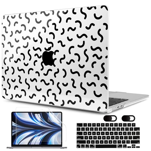Image of MEEgoodo Case for M5 /M4 /M3 /M2 MacBook Air 13 inch 2026 2025 2024 2022, Fit Model A3449 /A3240 /A3113 /A2681, Case Compatible with MacBook Air 13.6-inch, Cartoon Line