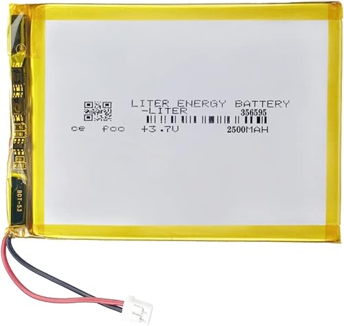 3.7V 356595 2500mAh batería de iones de polímero de litio recargable batería de polímero con conector JST 0.079 in