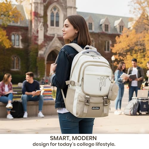 Image of Storite Laptop Bag for Women - 20L | College Laptop Bag with Small Zipper Pouch | Cute Stylish School Backpack | Large 18 Inch Travel Backpack for College & Daily Use