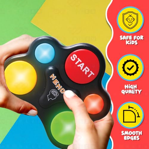 Image of Wembley Glow Quest Memory Game|Handheld Indoor Game for Kids| Engaging Toy with Lights and Sounds| Premium Game with 30-Level Brain Challenge| Gift Option for Kids Ages 7+ & Up (Multicolor)