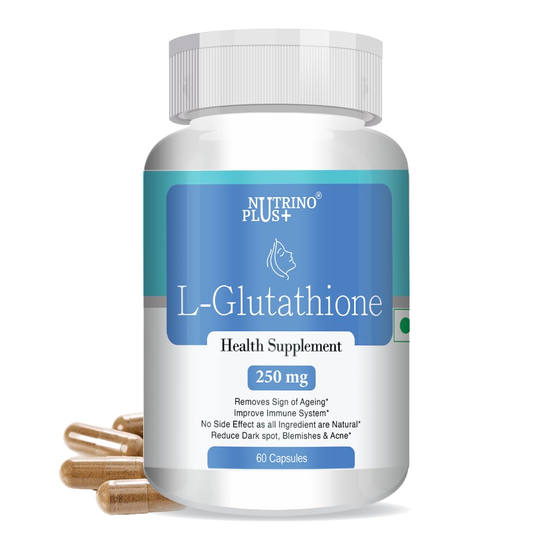 Buy Nutrinoplus L-Glutathione 250mg | Immune & Heart Health Support, Glowing Skin, Rich Antioxidants | Formulated in USA