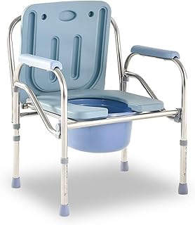 BNSDMM Plegable asiento de inodoro en forma de T-Bucket reforzado antideslizante se puede tirar Hogar de ancianos móvil de asiento de inodoro Silla Silla WC mujeres embarazadas Silla de baño silla ple
