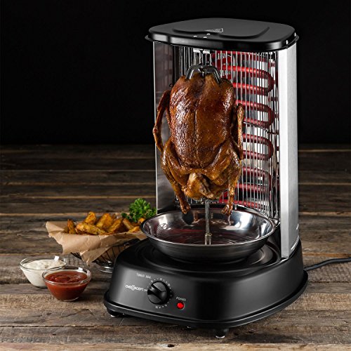 oneConcept Kebap Master - Dönergrill, Hähnchengrill, Gyrosgrill, Vertikalgrill, Drehgrill mit Drehspieß, Elektro-/ Tischgrill für zu hause, max. Leistung: 1800 Watt, schwarz – Bild 4