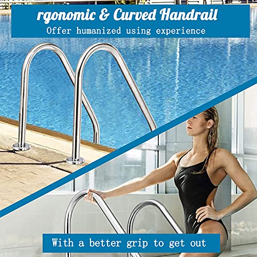 Escalera para piscina con barandilla acero inoxidable 2 peldaños miniatura 3
