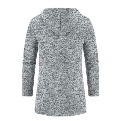 Men's Long Hooded Knitted Cardigan Shawl Collar Lightweight Open Front Drawing Overcoat with Pockets3