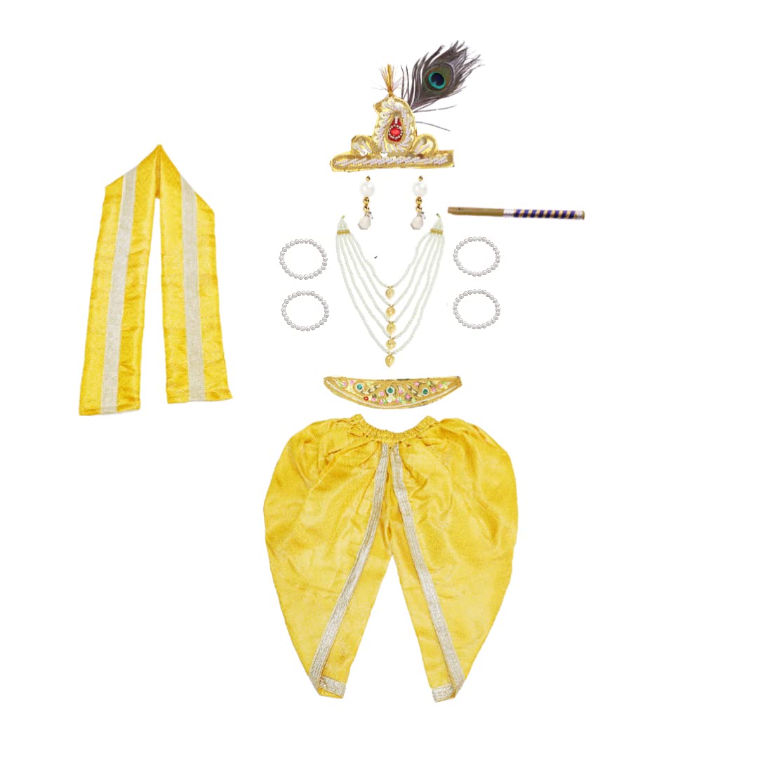 ITSMYCOSTUME Krishna Dress for Baby Boy Kids Set of 10(Dhoti,Patka,5 Layer Motimala ,Mukut,Morpankh,Bansuri,Kamarband,Bajuband,Wristband,Kundal)Little Krishna Ji Kanha Janmasthmi Costume for Boys Kids (B0B1PZ8JKM) Amazon Price History, Amazon Price Tracker