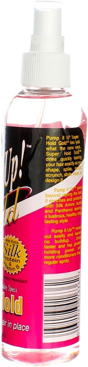 Bronner Brothers Pump It Up Spritz Gold Super Hold, 8 oz (Pack of 5)