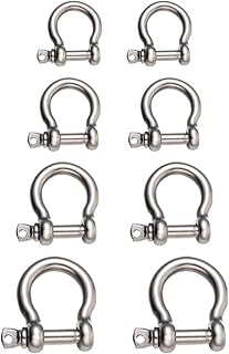 TEHAUX 8pcs Bow Buckle D Shackles for Towing Lifting Shackle Lock D-shaped Shackles Anchor d Shackle Lifting Shackles D-ring Stainless Steel Shackle Metal Connection Buckle