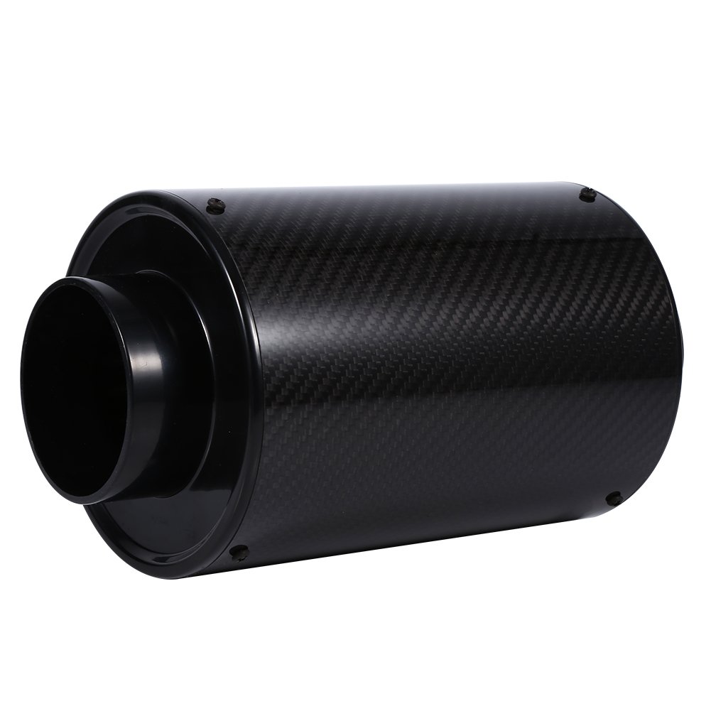 Filtro de aire para coche, color negro, universal, de fibra de carbono, filtro de aire frío, filtro de aire deportivo Carbon Airbo